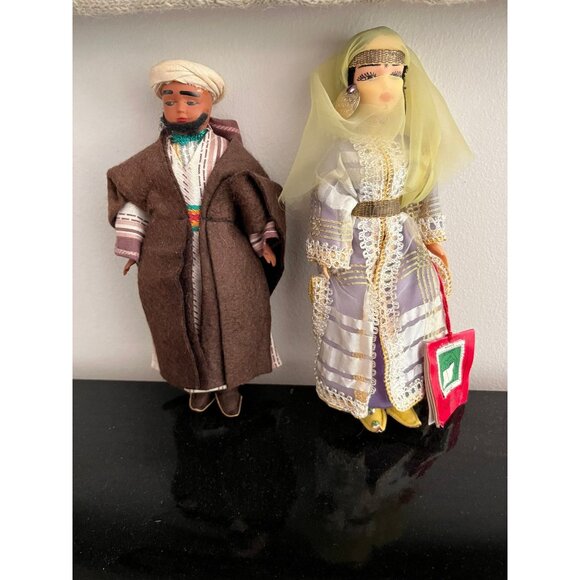 Vtg Moroccan Male Berber Female Fatima Doll Folkloric LATIFA Depose Passport - Picture 1 of 10